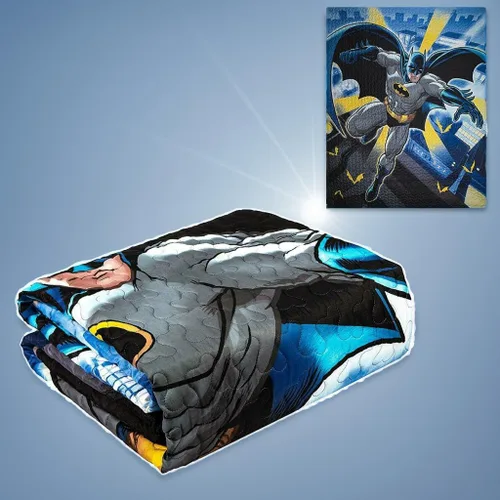 Miniatura 2 de FOHOG Juego de ropa de cama de superhéroe con toalla de playa, manta de vellón, juego de colcha y cortina para niños, diseño de Marvel, DC Comics