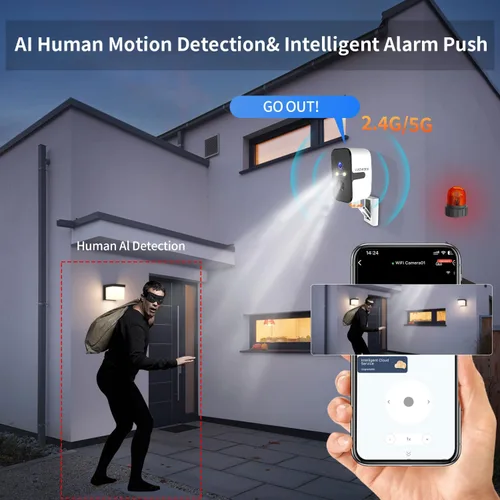 Miniatura 5 de Cámaras de Seguridad Inalámbricas para Exteriores e Interiores, Cámaras Horizontales de 180° para Seguridad del Hogar con Batería, Cámara WiFi