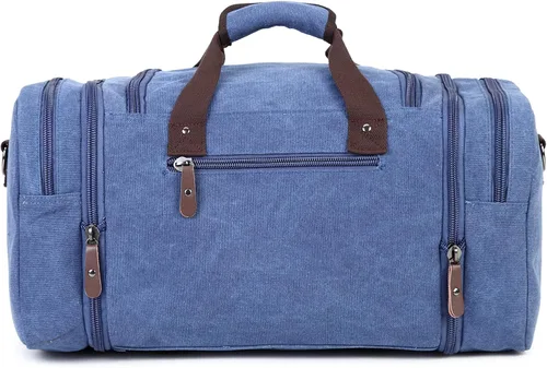 Miniatura 3 de Sechunk Bolso de lona de cuero grande para exteriores, Azul, Simple