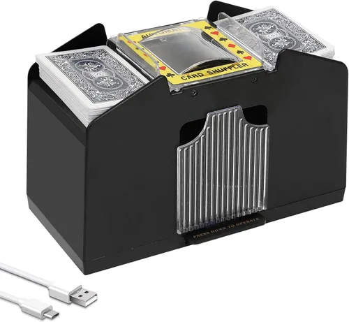 Ni-SHEN 2/4/6 Decks Automatic Card Shuffler USB/Battery Operated Electric Shuffler for Family Party Poker/Blackjack/UNO