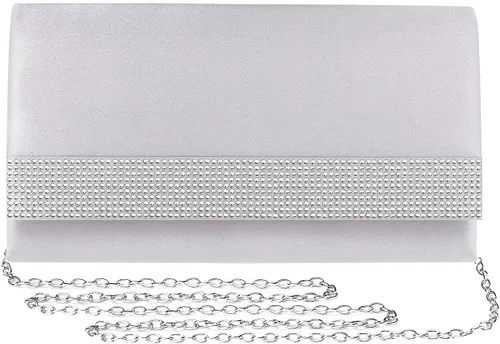 Mulian LilY Bolso de mano de satén con diamantes de imitación para mujer, para fiesta o fiesta
