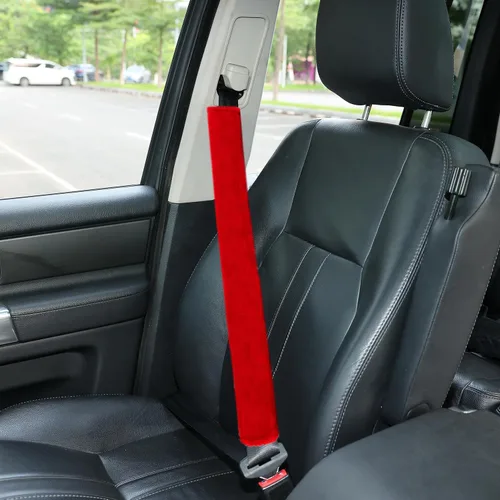 Miniatura 19 de Amooca Funda universal para cinturón de seguridad de piel sintética suave para automóvil, camión, SUV, avión, almohadilla para cinturón de seguridad
