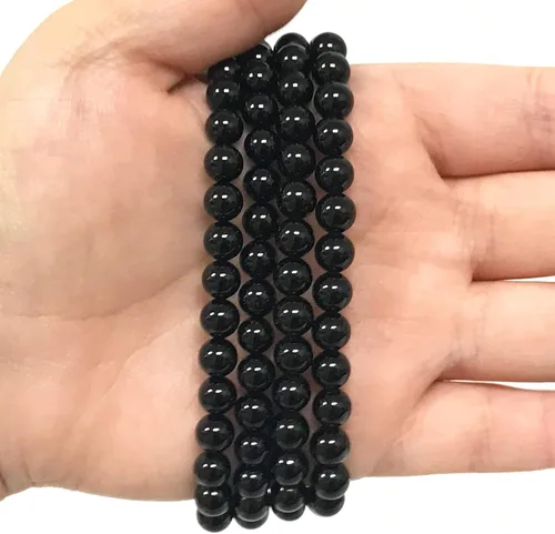 Miniatura 470 de Gem Avenue Handmade Round Bead Stretch Bracelet Unisex Natural Stone Beaded Jewelry for Men & Women, Elastic Wristband for Daily Wear