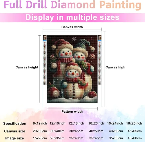 Miniatura 2 de Kits de pintura de diamantes para adultos, bricolaje 5D para el día de Navidad, kit de pintura de diamantes de taladro completo, arte de diamantes