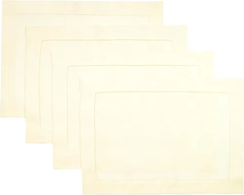 Miniatura 25 de D'Moksha Homes - Manteles individuales de lino - 14 x 19 pulgadas - Color natural - Juego de 4 manteles individuales con vainica, lavables a