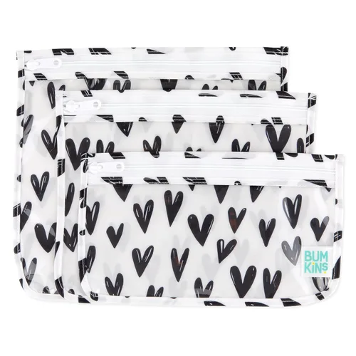 Miniatura 28 de Bumkins Bolsa de viaje, artículos de tocador, bebé, bolsa aprobada por la TSA, bolsa con cremallera, tamaño de cuarto de galón, lado transparente