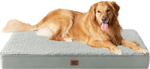 Miniatura 27 de EHEYCIGA Cama ortopédica de espuma para perros grandes, 35 pulgadas de largo x 23 pulgadas de ancho x 3.5 pulgadas de alto, gris claro