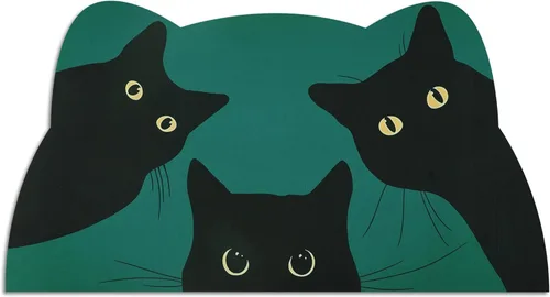 Miniatura 9 de Tapete de comida para gatos, tapete de alimentación de mascotas para piso, antideslizante, impermeable, súper absorbente, fácil de limpiar, azul