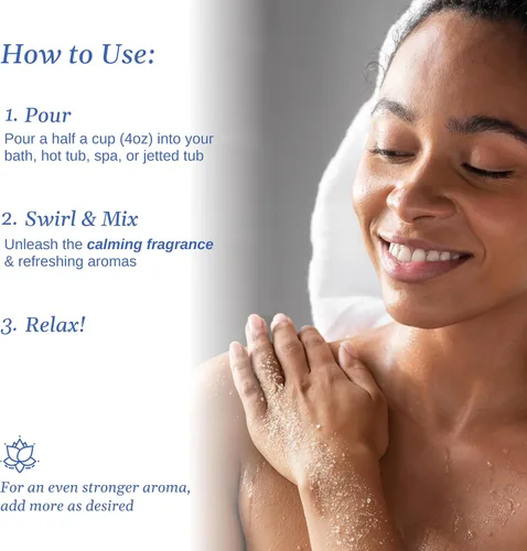 Miniatura 7 de Relax Spa & Bath Sales de baño de aromaterapia para bañera de hidromasaje, baño o spa, bolsa de 2 libras con infusión de magnesio, sal de baño