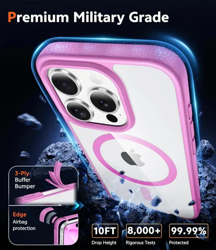 Miniatura 954 de FNTCASE Funda para iPhone 13 Pro-Max: Fundas magnéticas transparentes compatibles con Magsafe Slim anti amarillamiento protección contra caídas