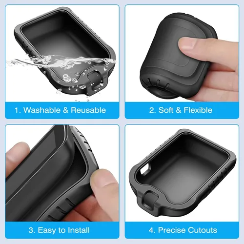 Miniatura 8 de MEDMAX Funda de silicona para Freestyle Libre 3 2 / Libre Reader, ligera, a prueba de golpes, antideslizante, funda protectora de gel suave con Negro