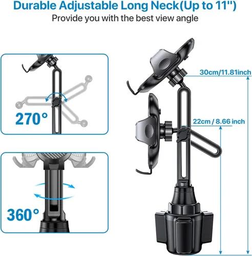Miniatura 4 de Miracase Soporte para Portavasos y Teléfono para Auto, Soportes Universales para Teléfono para Tu Auto, Soporte Ajustable de Cuello Largo para Auto