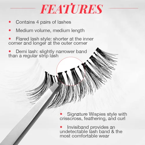 Miniatura 4 de Ardell Paquete de 2 pestañas postizas Demi Wispies Negro Demi Wispies