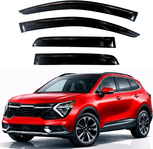 Miniatura 27 de KPY Visor de Ventana Compatible con Hyundai Accent Sedan 2012-2017, Protector de Lluvia de 4 Piezas Deflectores de Ventilación de Ventana Lateral