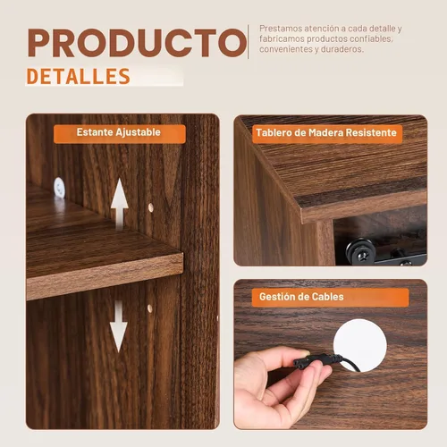Miniatura 5 de Sweetcrispy Soporte de TV de granja de 65 pulgadas para sala de estar, dormitorio, centro de entretenimiento alto con estantes de almacenamiento
