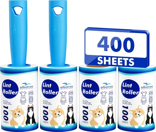Miniatura 12 de Mini rodillos de pelusa extra pegajosos para viajes, 150 hojas de tamaño pequeño portátiles para eliminación de pelusa para mascotas y recogida