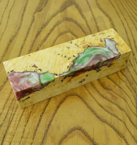 Miniatura 6 de Cuchillos estabilizados de madera de madera BURL que giran los cuchillos de hoja en blanco (#389)