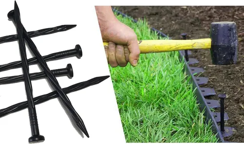 Miniatura 5 de Espigas de anclaje de paisaje en espiral 8 en 60 piezas de plástico para césped artificial, adoquín, barrera de malezas, carpintería, tienda