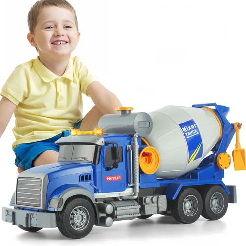 Camión mezclador de construcción grande con luces y sonidos, perfecto para edades de 3 a 7 años, ideal para juegos imaginativos (camiones
