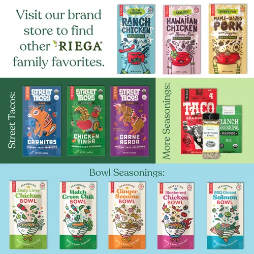 Miniatura 7 de Riega Street Taco Seasoning, mezcla de especias mexicanas orgánicas para cocinar comidas auténticas, carnitas, paquetes de 1.1 onzas, 8