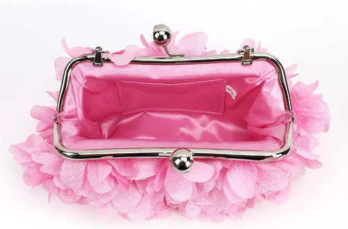 Miniatura 4 de Buddy - Bolso de mano de satén suave para mujer, con forma de rosa, para boda, fiesta