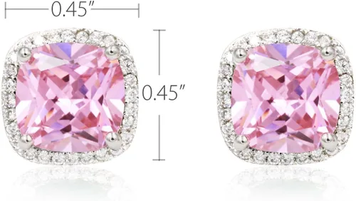 Miniatura 2 de Pendientes cuadrados de corte princesa micro pavimentado AAA CZ joyería boda nupcial para mujeres