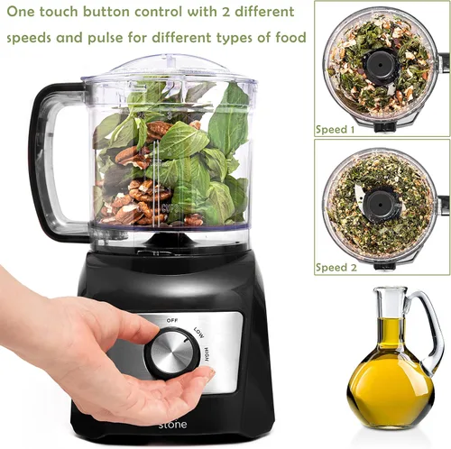 Miniatura 4 de Moss & Stone Mini procesador de alimentos de 3 tazas, picador de verduras fuerte para cortar en cubitos, picar, picar y hacer puré de 300 vatios