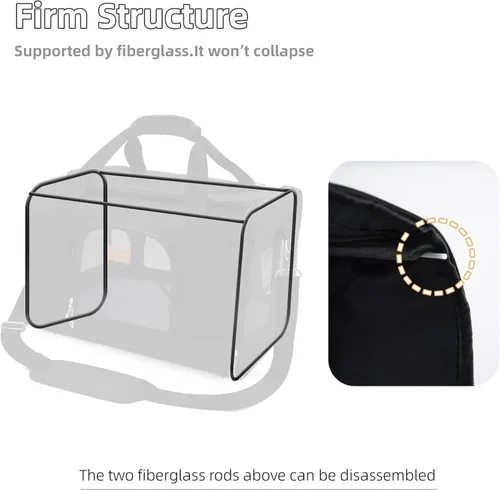 Miniatura 5 de ROYPET Transportador para gatos, bolsa portátil para mascotas para gatos y perros pequeños, bolsa plegable de malla suave y a prueba de arañazos