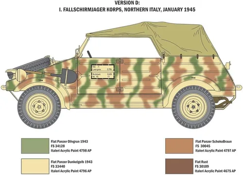 Miniatura 5 de Italeri 1/9 WW.II Alemán Kubelwagen Type82 Kit de modelo de plástico IT7405, Camo