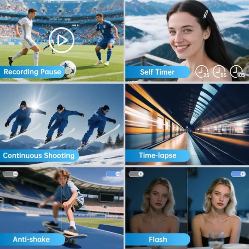 Miniatura 6 de Cámara digital 4K para fotografía con WiFi, cámara de vlogging de enfoque automático para video de YouTube de 3 pulgadas, cámara de viaje