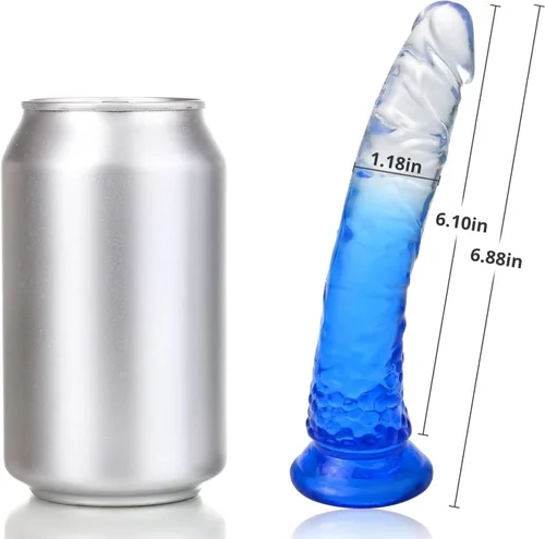 Miniatura 3 de Consolador realista de gelatina, consolador de punto G con fuerte ventosa para juego sin manos, pene flexible realista, juguete de masturbación