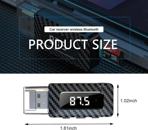 Miniatura 2 de Receptor Bluetooth USB para automóvil, adaptador de audio inalámbrico Bluetooth 5.3, fuente de alimentación USB, adaptador de conector auxiliar