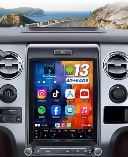 Miniatura 8 de Radio de coche para Ford F150 2013 2014: CPU de 8 núcleos, pantalla táctil de 12.1 pulgadas estéreo con CarPlay Android Auto 5G WiFi GPS Bluetooth