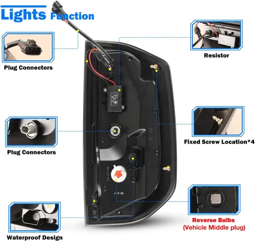 Miniatura 6 de WOLFSTORM Luces Traseras LED Compatibles con Toyota Tundra 2014-2021, Reemplazo de Conjunto de Luces Traseras para Toyota Tundra Pickup, Lente Lente