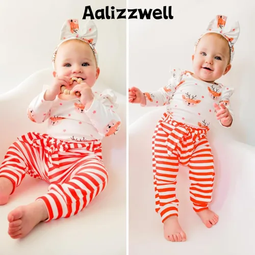 Miniatura 36 de Aalizzwell Conjunto de mameluco acanalado para bebé recién nacido prematuro para otoño e invierno