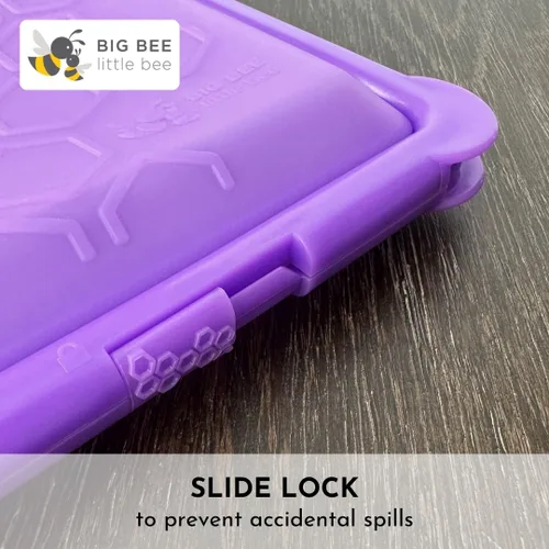 Miniatura 14 de Big Bee, Little Bee - SoftShell Contenedor de silicona reutilizable para almacenamiento de alimentos con tapa de concha conectada, fácil de limpiar