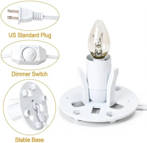 Miniatura 3 de Cable de lámpara de sal del Himalaya, con interruptor de atenuación, bombilla de Navidad, cable de lámpara de sal con control de intensidad