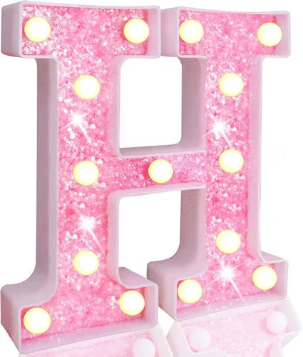 Miniatura 70 de Pooqla Luces de números de marquesina, números de luz rosa para niñas de 10.º cumpleaños, funciona con pilas, luz nocturna de número con purpurina