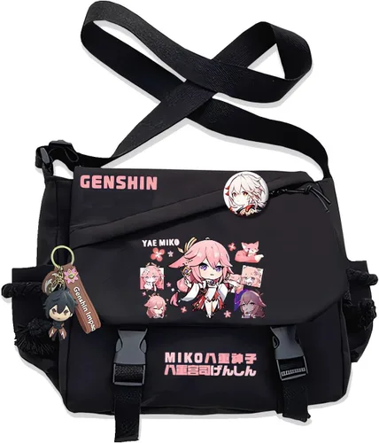 Miniatura 15 de Bolso Furina Crossbody Bag Single Shoulder Bag Adulto Anime 3D Print Mochila Negro Bolsa