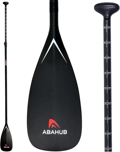 Miniatura 17 de Abahub Paletas de SUP de fibra de carbono, 1 sección de 3 secciones ajustables de 67 a 86 pulgadas, eje de fibra de carbono, remos ligeros para Eje