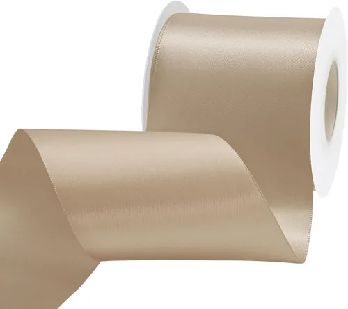Miniatura 288 de Cinta de satén blanca antigua de doble cara de 1-1/2 pulgadas x 50 yardas, cinta de poliéster para envolver regalos, día de San Valentín, bodas