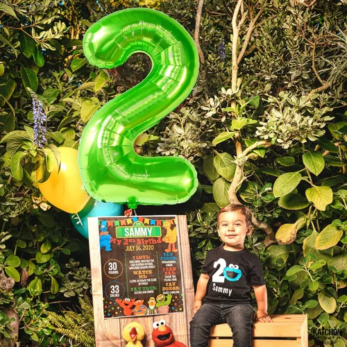 Miniatura 753 de KatchOn, Globo grande azul número 2 de 40 pulgadas Decoraciones de cumpleaños de Baby Shark para niño de 2 años Globo azul número 2 Globo