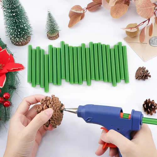 Miniatura 4 de Barras de pegamento caliente verde tamaño completo, paquete de 36 barras de cera de sellado para sellos de sellos, manualidades, proyectos de pegado