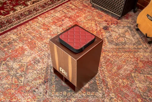 Miniatura 3 de Cojín de asiento de lujo Cajon para cualquier tamaño con acolchado grueso, no requiere adhesivo Rojo