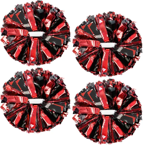 Miniatura 8 de 4 pompones metálicos de animadora mejorados de 12 pulgadas, pompones de animadora de HOLENGS para niños y adultos, pompones de escuadrón