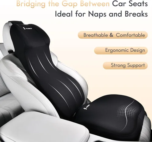 Miniatura 7 de FLORICH Cojín para Asiento de Automóvil y Almohada de Reposacabezas con Soporte Lumbar de Espuma Viscoelástica Cojín Ergonómico para Automóvil