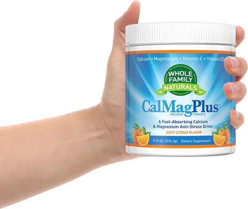 Miniatura 8 de Suplemento en polvo de calcio y magnesio - CalMag Plus con vitamina C y D3 - Sin gluten, sin OMG, sabor naranja y mandarina, bebida Cal Mag