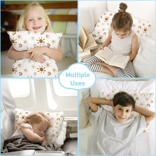 Miniatura 4 de Babebay Paquete de 2 almohadas para niños pequeños, almohadas de algodón de 13 x 18 pulgadas para dormir, lavables a máquina con funda de almohada