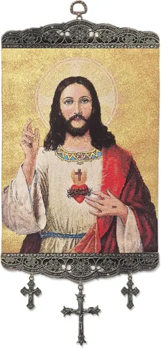Miniatura 10 de Religious Gifts Tapiz con diseño de Virgen María y Nuestra Señora del Monte Carmelo de 18 pulgadas
