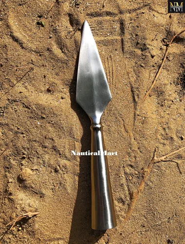 Miniatura 2 de NauticalMart Saga vikinga forjada a mano Reproducción de cabeza de lanza de hierro de jabalina romana o medieval Punta de lanza de acero funcional